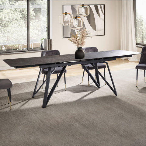 Rootz Modern Dining Table - Large Dining Table - Rectangular Dining Table - Seats 12 - 180-260cm x 95cm x 76cm