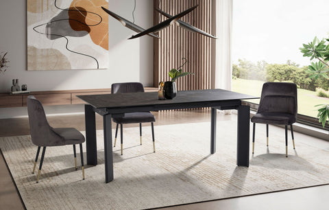 Rootz Large Dining Room Table - Modern Dining Table - Extendable Dining Table - Robust Metal Legs - 180-240cm x 95cm x 77cm