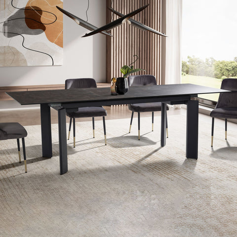 Rootz Large Dining Room Table - Modern Dining Table - Extendable Dining Table - Robust Metal Legs - 180-240cm x 95cm x 77cm