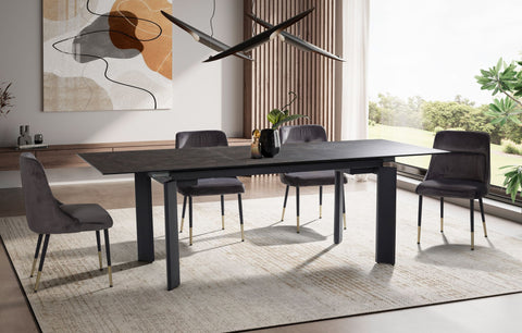 Rootz Large Dining Room Table - Modern Dining Table - Extendable Dining Table - Robust Metal Legs - 180-240cm x 95cm x 77cm