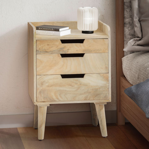 Rootz Modern Night Boxes - Bedside Cabinets - Wooden Nightstands - Unique Design - 45cm x 63cm x 33cm