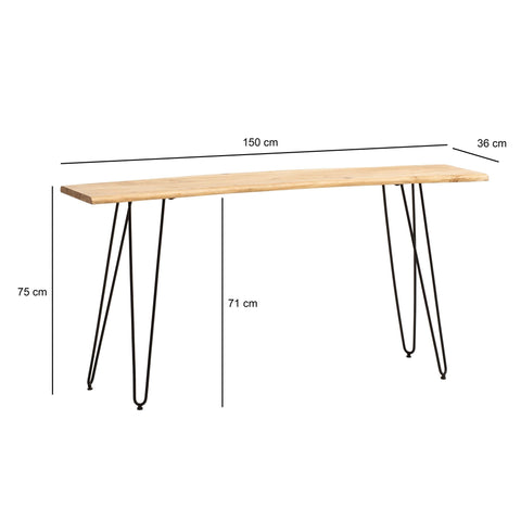 Rootz Chic Console Table - Modern Console Table - Expressive Furniture - Handmade Quality - 150cm x 36cm x 75cm