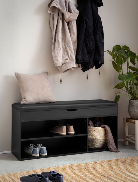 Rootz Modern Cloakroom Bench - Entryway Seat - Shoe Organizer - Ample Storage - 104cm x 51cm x 32cm