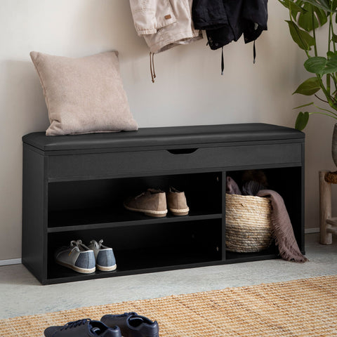 Rootz Modern Cloakroom Bench - Entryway Seat - Shoe Organizer - Ample Storage - 104cm x 51cm x 32cm