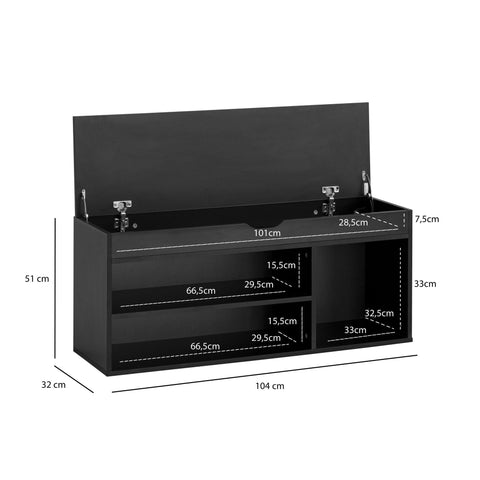 Rootz Modern Cloakroom Bench - Entryway Seat - Shoe Organizer - Ample Storage - 104cm x 51cm x 32cm