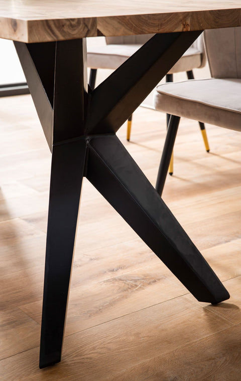 Rootz Massive Dining Table - Loft Style - Rectangular Table - Acacia Wood - Handcrafted & Unique - 200cm x 100cm x 76cm