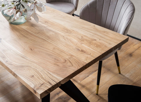 Rootz Massive Dining Table - Loft Style - Rectangular Table - Acacia Wood - Handcrafted & Unique - 200cm x 100cm x 76cm