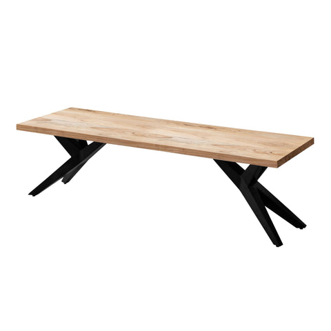 Rootz Massive Dining Bench - Loft Style Seating - Wooden Bench - Unique Handcrafted - Fits 2 People - 120cm x 45cm x 45cm