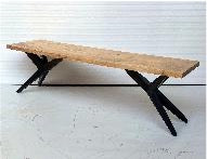 Rootz Massive Dining Bench - Loft Style Seating - Wooden Bench - Unique Handcrafted - Fits 2 People - 120cm x 45cm x 45cm