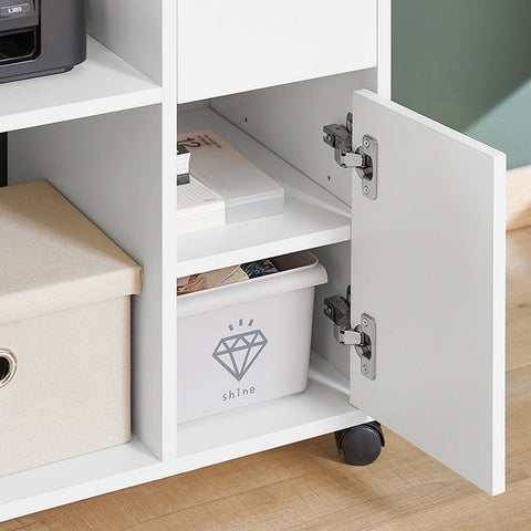 Rootz Filing Cabinet - Storage Unit - Organizer - Space-Saving - 72x40x54cm - Holds 46kg - PB Material - Smooth Rolling with Braked Wheels
