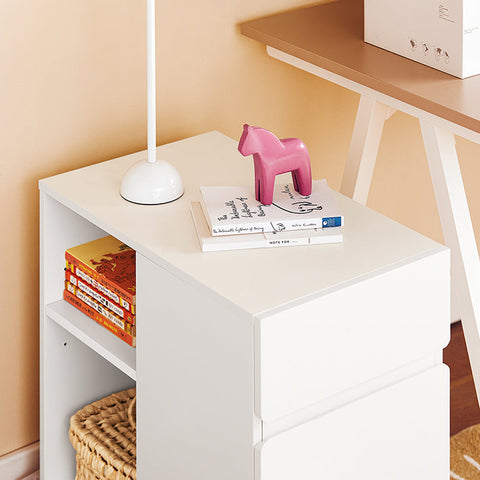Rootz Mobile File Cabinet - Filing Unit - Document Storage - Adjustable Shelves - 58x59x35cm