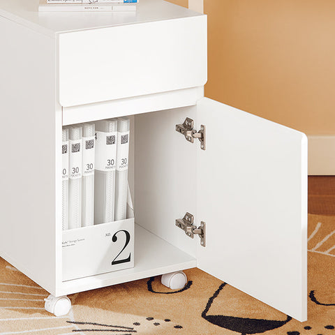 Rootz Mobile File Cabinet - Filing Unit - Document Storage - Adjustable Shelves - 58x59x35cm