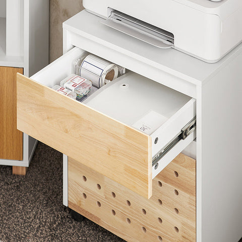 Rootz Filing Cabinet - Storage Organizer - MDF Wood Cabinet - Natural Charm - 40cm x 63cm x 40cm