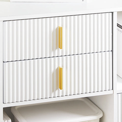 Rootz White Cabinet - Storage Solution - Organizer Unit - Luxurious Design - 80x75x40cm - MDF & Metal - Spacious Drawers and Compartments