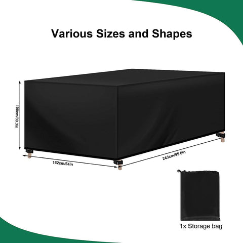 Rootz Outdoor Furniture Cover - Garden Tarpaulin - Protective Patio Cover - 420D Oxford Fabric - Waterproof - Windproof Design - 110cm x 90cm x 85cm