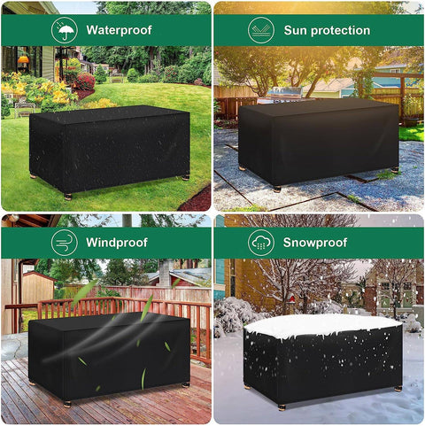 Rootz Outdoor Furniture Cover - Garden Tarpaulin - Protective Patio Cover - 420D Oxford Fabric - Waterproof - Windproof Design - 110cm x 90cm x 85cm