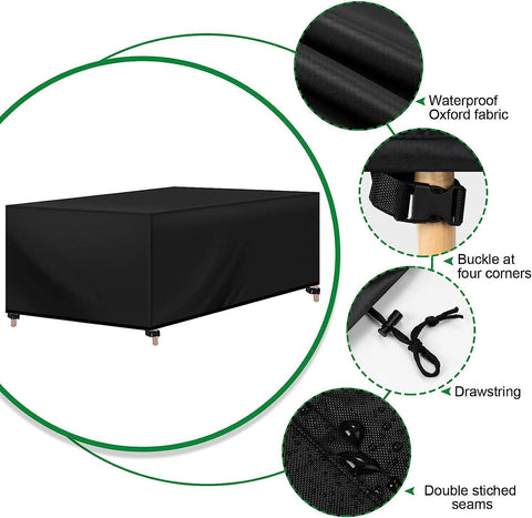 Rootz Outdoor Furniture Cover - Garden Tarpaulin - Protective Patio Cover - 420D Oxford Fabric - Waterproof - Windproof Design - 110cm x 90cm x 85cm