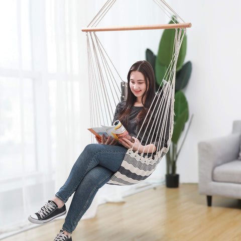 Rootz Hanging Chair Swing - Hammock Chair - Indoor or Outdoor - Relaxation - Comfort - Quality - 60cm x 45cm x 60cm