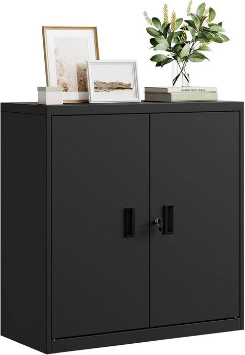 Rootz Metal Filing Cabinet - Lockable Storage Cabinet - Adjustable Shelf - Rust-Proof - 90cm x 92cm x 40cm