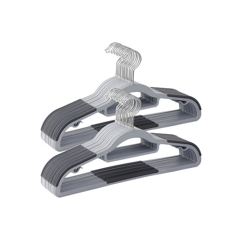 Rootz 50 Pack Classic Clothes Hangers - Wardrobe Hangers - Closet Organizers - ABS Plastic - 42cm x 0.6cm x 21.5cm