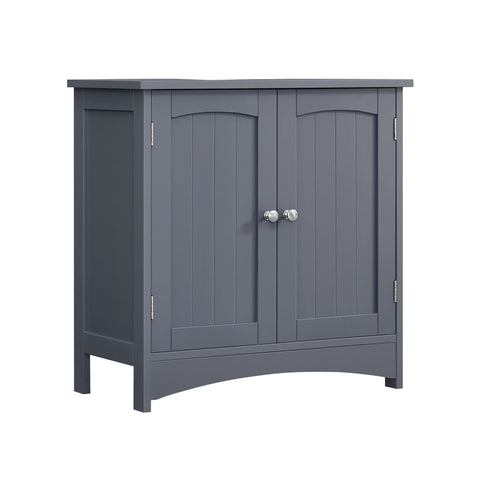 Rootz Sink Base Cabinet - Vanity Unit - Under Sink Storage - Space-Saving - Grey MDF - 60 x 30 x 60 cm