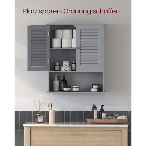 Rootz Bathroom Cabinet - Storage Unit - Organizer - MDF Construction - Mystical Gray - 30cm x 30cm x 82cm - Lightweight - Sturdy - Easy Assembly
