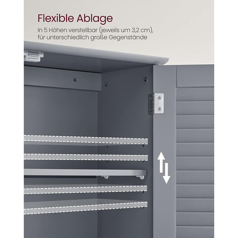 Rootz Bathroom Cabinet - Storage Unit - Organizer - MDF Construction - Mystical Gray - 30cm x 30cm x 82cm - Lightweight - Sturdy - Easy Assembly
