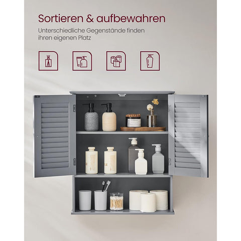 Rootz Bathroom Cabinet - Storage Unit - Organizer - MDF Construction - Mystical Gray - 30cm x 30cm x 82cm - Lightweight - Sturdy - Easy Assembly