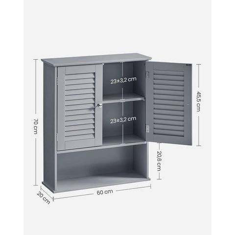 Rootz Bathroom Cabinet - Storage Unit - Organizer - MDF Construction - Mystical Gray - 30cm x 30cm x 82cm - Lightweight - Sturdy - Easy Assembly