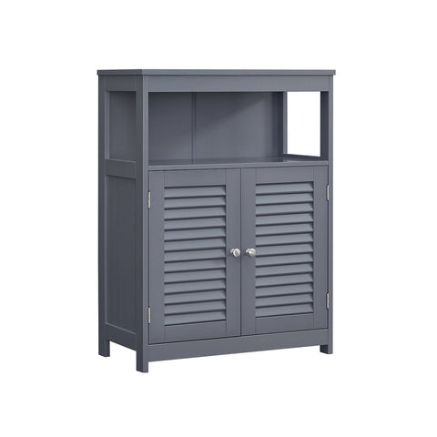Rootz Bathroom Storage Cabinet - Versatile Organizer - Space Saver - 30 x 60 x 80 cm - Grey MDF - Ideal for Bath Products & Accessories