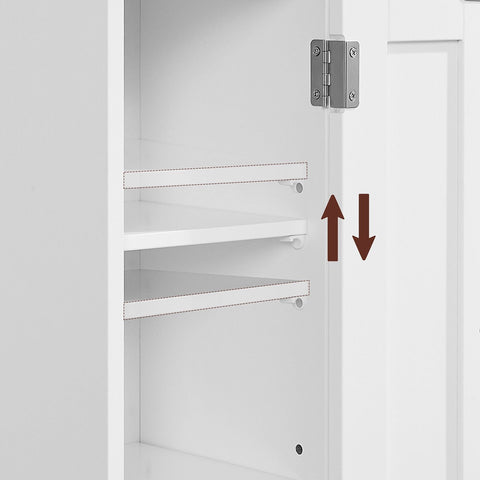 Rootz White Bathroom Cabinet - Storage Organizer - MDF Furniture - Compact Design - Anti-Tip Device - Easy Assembly - 18cm x 20cm x 80cm