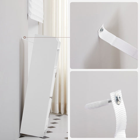 Rootz White Bathroom Cabinet - Storage Organizer - MDF Furniture - Compact Design - Anti-Tip Device - Easy Assembly - 18cm x 20cm x 80cm