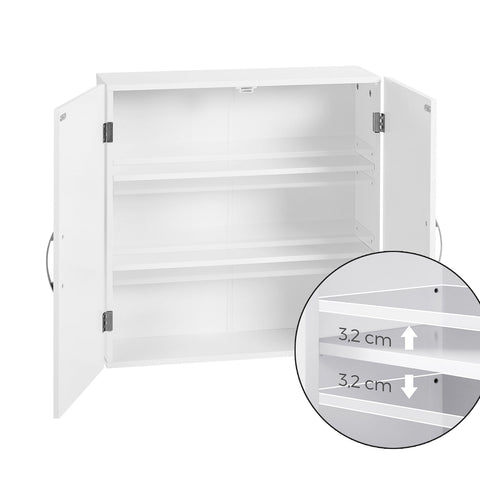 Rootz Wall Mounted Bathroom Cabinet - Space-Saving Storage - Wall Cupboard - Keeps Bathroom Tidy - 60cm x 18cm x 60cm