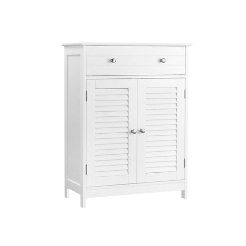 Rootz Bathroom Cabinet - Louvered Door Cabinet - Storage Unit - Versatile Use - 60cm x 30cm x 80cm