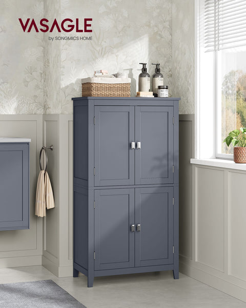 Rootz Bathroom Cabinet - Storage Organizer - Slate Gray - MDF - 30cm x 60cm x 110cm - Lightweight - Sturdy - Easy Assembly