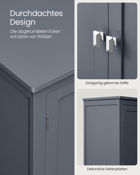 Rootz Bathroom Cabinet - Storage Organizer - Slate Gray - MDF - 30cm x 60cm x 110cm - Lightweight - Sturdy - Easy Assembly