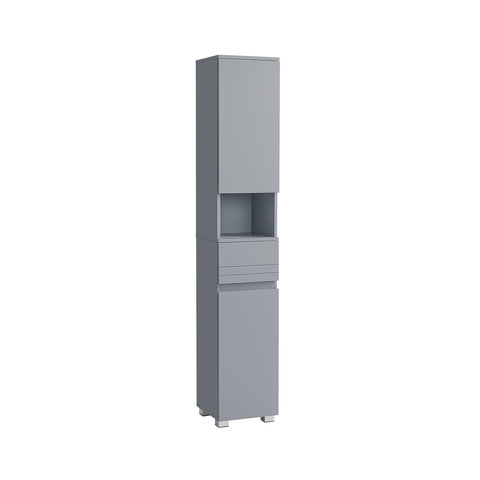 Rootz Mystical Grey Bathroom Cabinet - MDF Storage - Tall Cupboard - 30 x 30 x 170 cm - Organization Solution