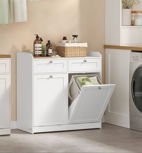 Rootz Bathroom Cabinet - Storage Unit - Laundry Organizer - Ample Storage - 40 x 78.9 x 80.2 cm - White
