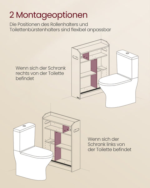 Rootz Bathroom Cabinet - Storage Unit - Adjustable Shelves - Space-Saving - 20cm x 60cm x 80cm -  White
