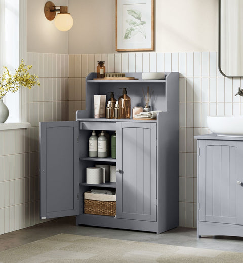 Rootz Dove Gray Bathroom Cabinet - Storage Unit - Cupboard - MDF Material - 30cm x 60cm x 100cm - Lightweight - Easy Assembly