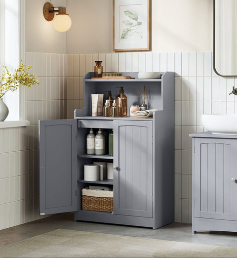 Rootz Bathroom Cabinet - Storage Unit - Cupboard - Space-Saving - 30 x 60 x 100 cm - Grey