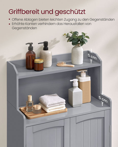 Rootz Dove Gray Bathroom Cabinet - Storage Unit - Cupboard - MDF Material - 30cm x 60cm x 100cm - Lightweight - Easy Assembly