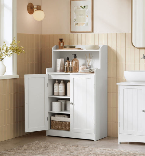 Rootz Bathroom Cabinet - Storage Cabinet - Organizer  White MDF - 30cm x 60cm x 100cm