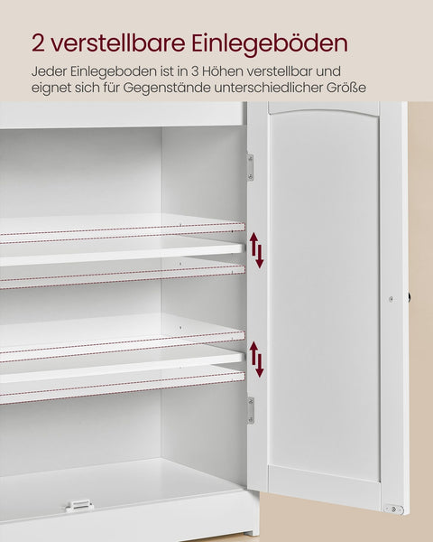 Rootz Bathroom Cabinet - Storage Cabinet - Organizer  White MDF - 30cm x 60cm x 100cm