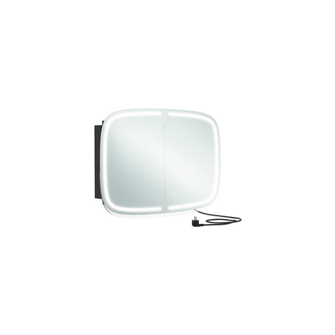 Rootz Spiegelschrank mit Beleuchtung - Mirror Cabinet - Ink Black - Space-Saving Storage - 13.5 x 80 x 59.6cm