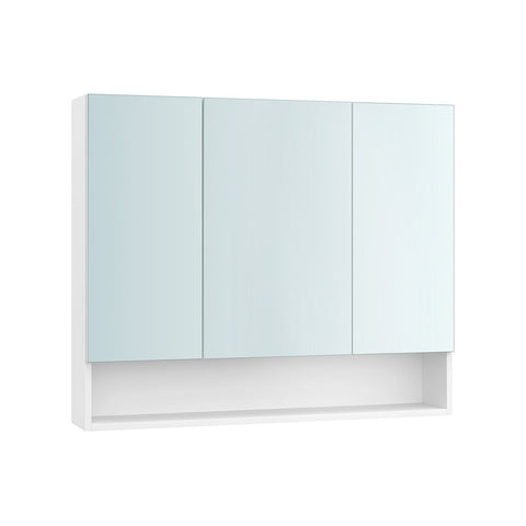 Rootz Bathroom Cabinet - Storage Unit - Closet - White Finish - 3 Doors - 16.5cm x 90cm x 75cm