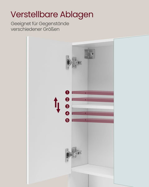 Rootz Bathroom Cabinet - Storage Unit - Closet - White Finish - 3 Doors - 16.5cm x 90cm x 75cm