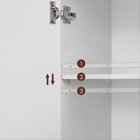 Rootz White Bathroom Cabinet - Storage Unit - Organizer - MDF Chipboard - 60cm x 30cm x 82cm - 18kg - 60kg Capacity