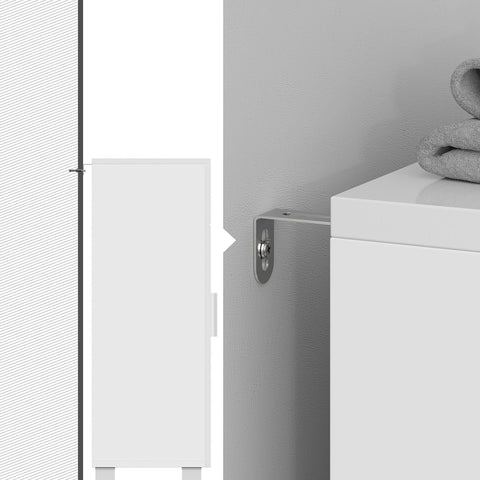 Rootz White Bathroom Cabinet - Storage Unit - Organizer - MDF Chipboard - 60cm x 30cm x 82cm - 18kg - 60kg Capacity