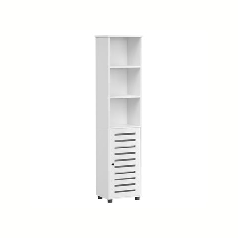 Rootz Tall Cabinet - Storage Unit - Organizer - 3 Open Compartments - White - 30cm x 40cm x 167cm